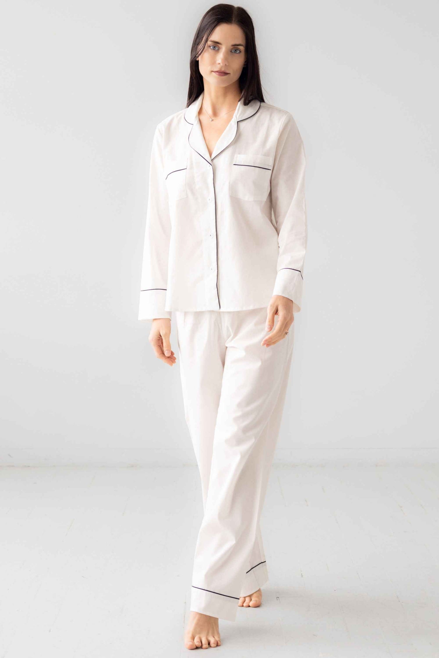 Classic Woven Cotton Pajama Set