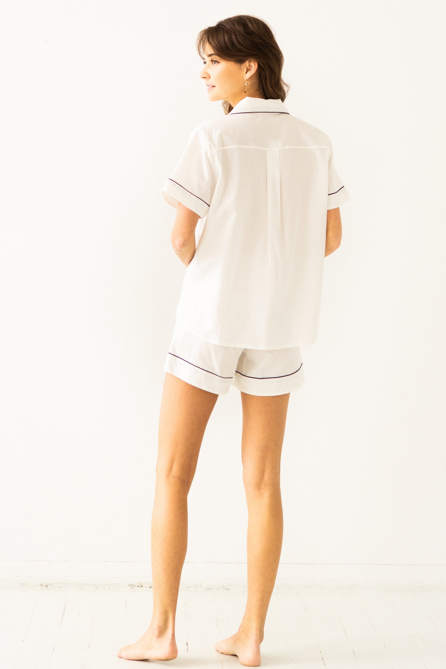 SALUA Classic Shorties Pajamas in Woven Cotton