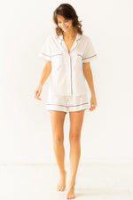 SALUA Classic Shorties Pajamas in Woven Cotton