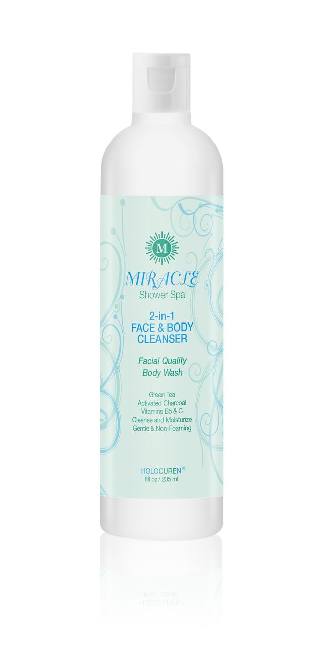 Miracle 2-in-1 Face &amp; Body Cleanser with Activated Charcoal, 8 oz FLIP TOP Bottle by HOLOCUREN - Official Website
