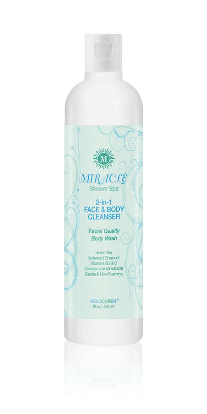 Miracle 2-in-1 Face &amp; Body Cleanser with Activated Charcoal, 8 oz FLIP TOP Bottle by HOLOCUREN - Official Website
