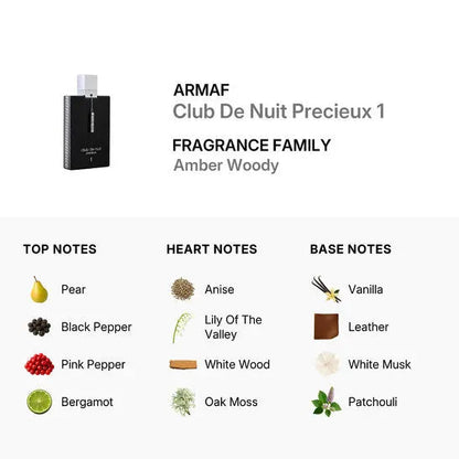 Club De Nuit Precieux 1 By Armaf For Men 1.8 oz EDP Spray by perfumesandrea