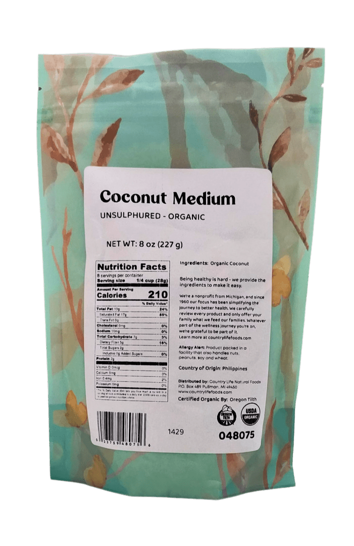 Coconut, Medium, Organic by Country Life Natural Foods