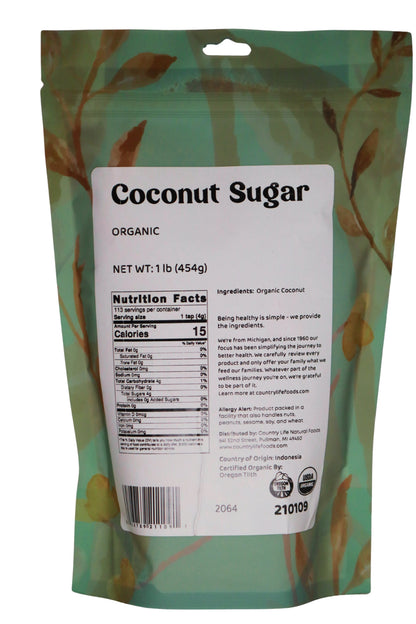 Coconut Sugar, Organic by Country Life Natural Foods