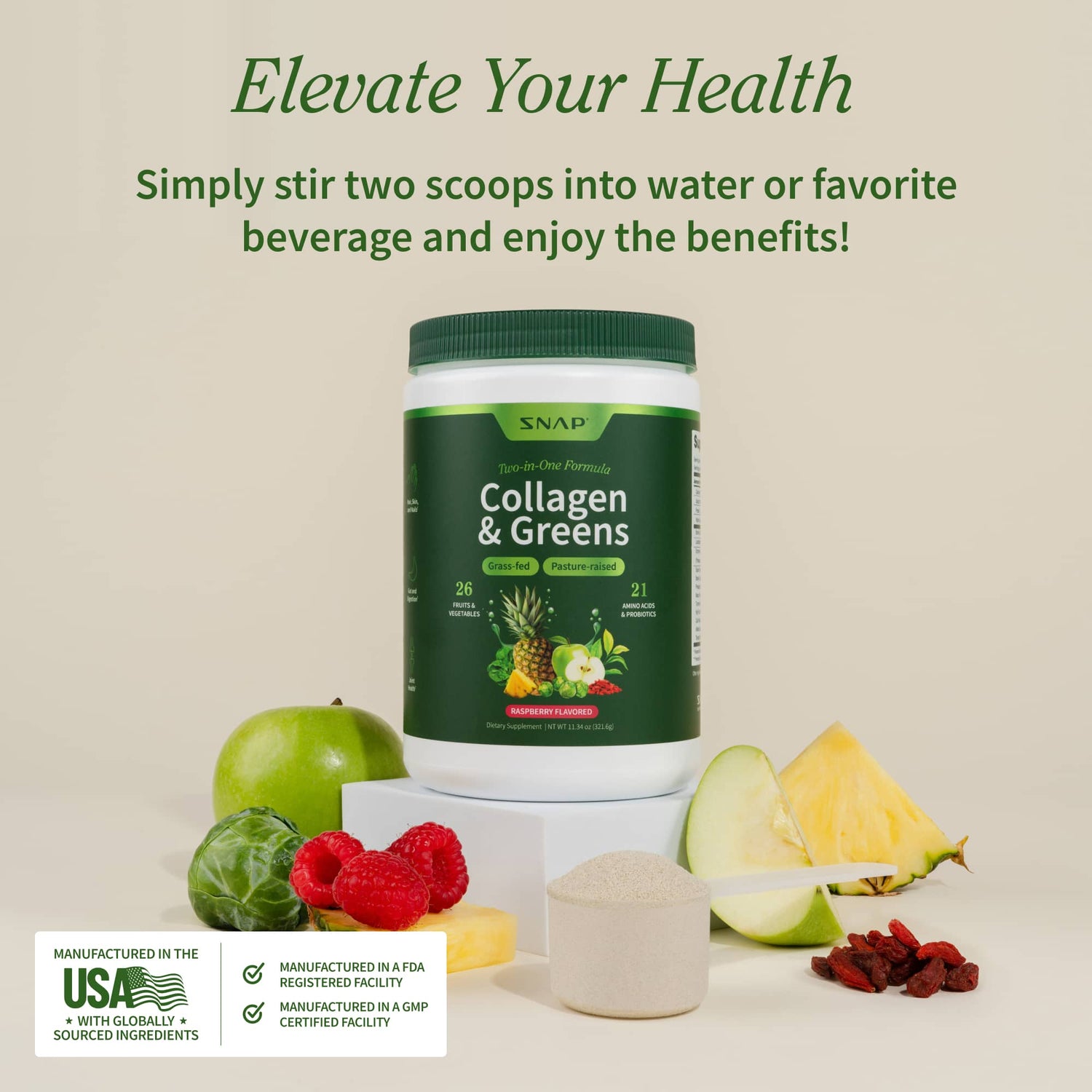Collagen &amp; Greens by Snap Supplements