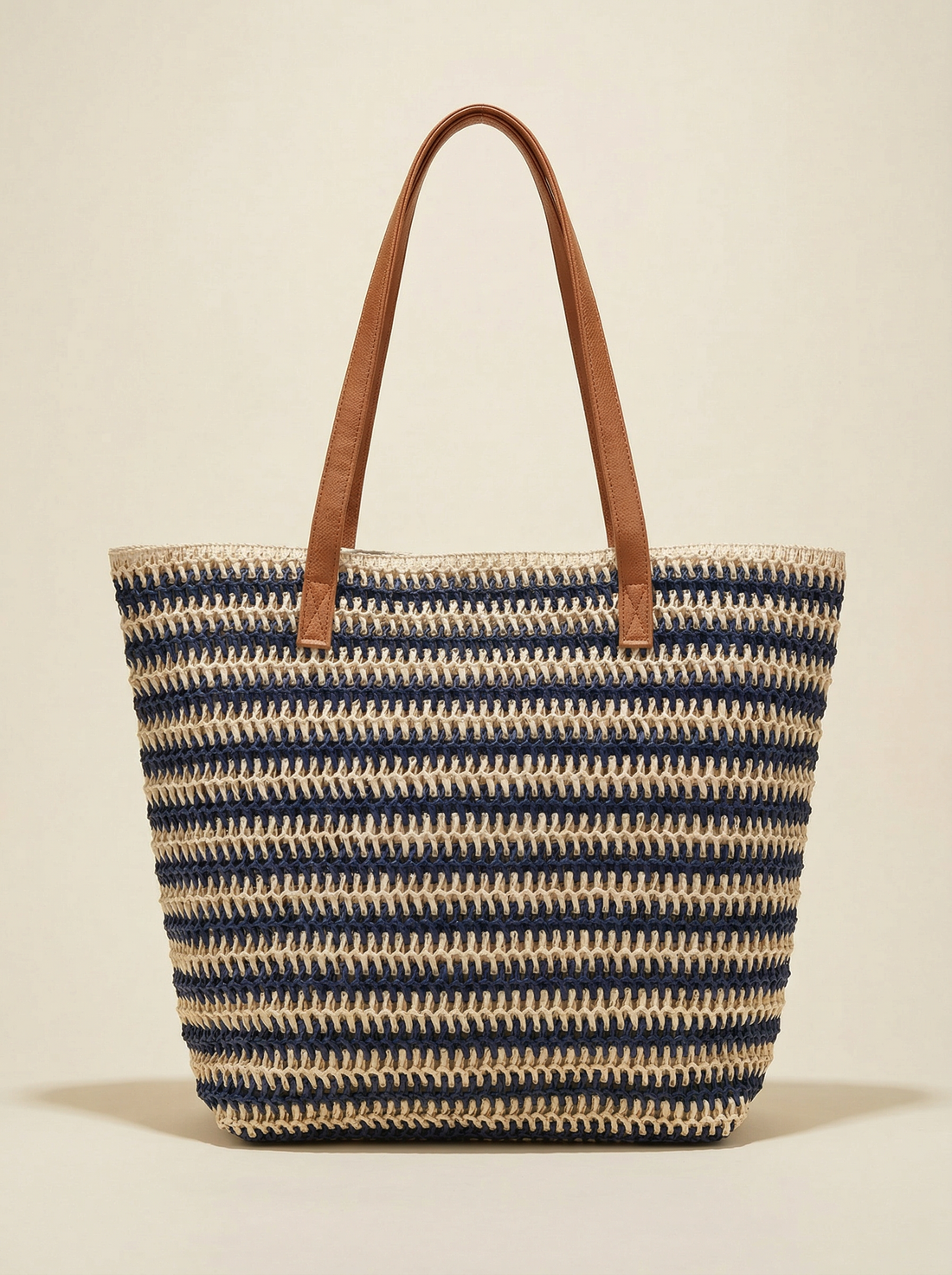 Artisanal Handwoven Stripes Large Tote for Summer Vacation by LINTICO