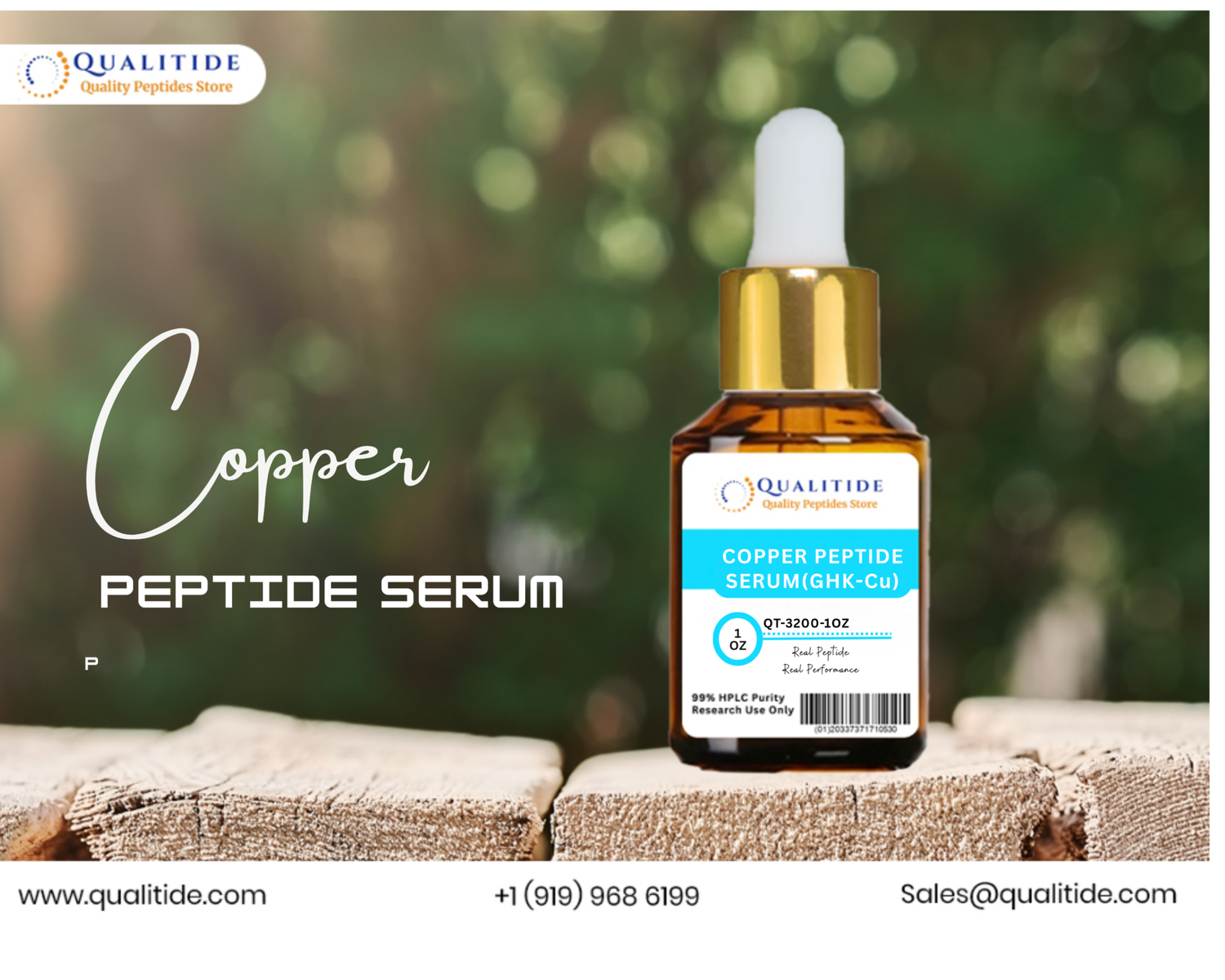 Copper Peptide Serum for Face - Tightening, Repairing, Collagen Boosting - with GHK-Cu &amp; Hyaluronic Acid
