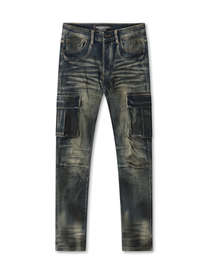 Valabasas Broken Skinny Jeans - Dirty Blue by Denim Exchange