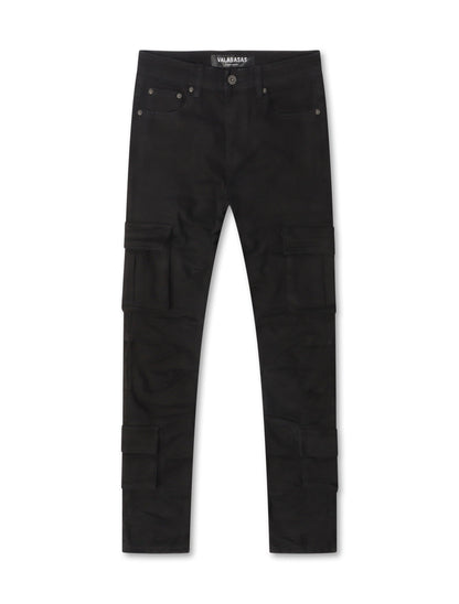Valabasas Laddered Congo Skinny Jeans - Black by Denim Exchange