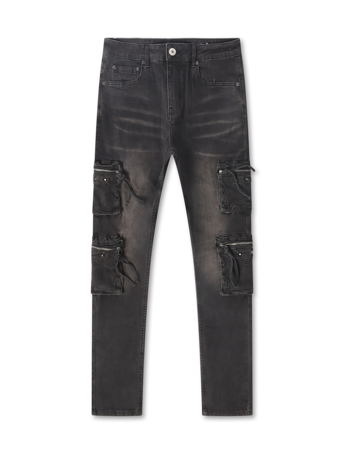 Serenede Poppy Cargo Skinny Jeans - Black by Denim Exchange