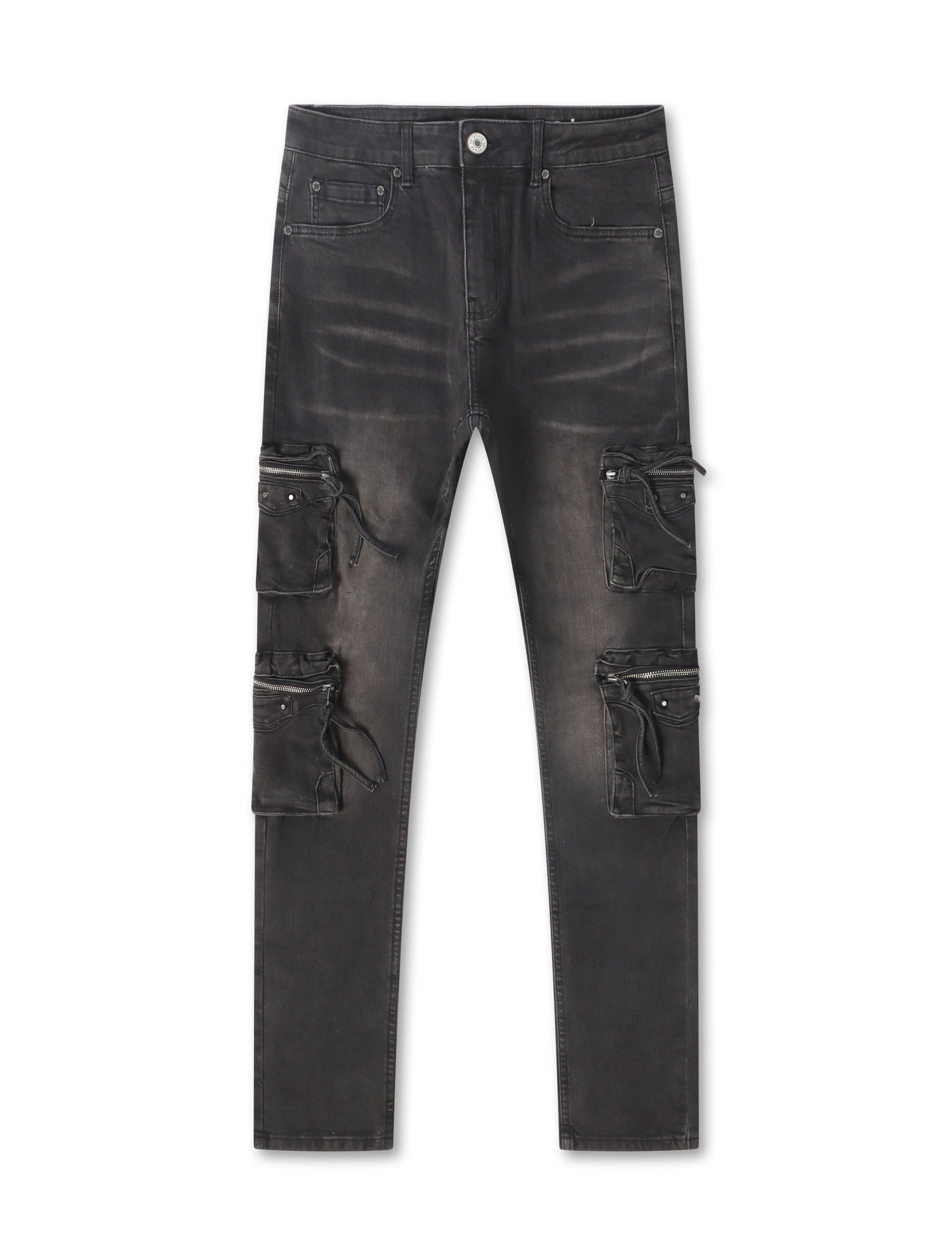 Serenede Poppy Cargo Skinny Jeans - Black by Denim Exchange