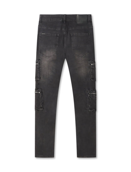 Serenede Poppy Cargo Skinny Jeans - Black by Denim Exchange