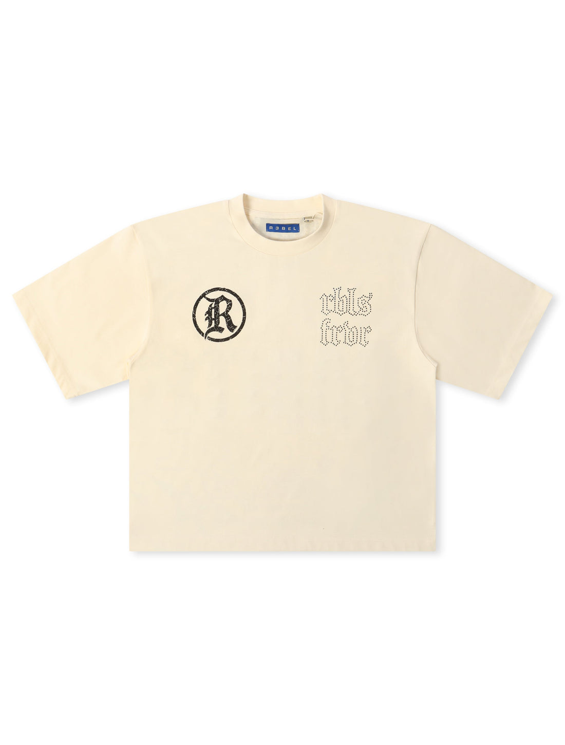 Rebel Denim Developmental Saints Cropped Tee - Cream by Denim Exchange