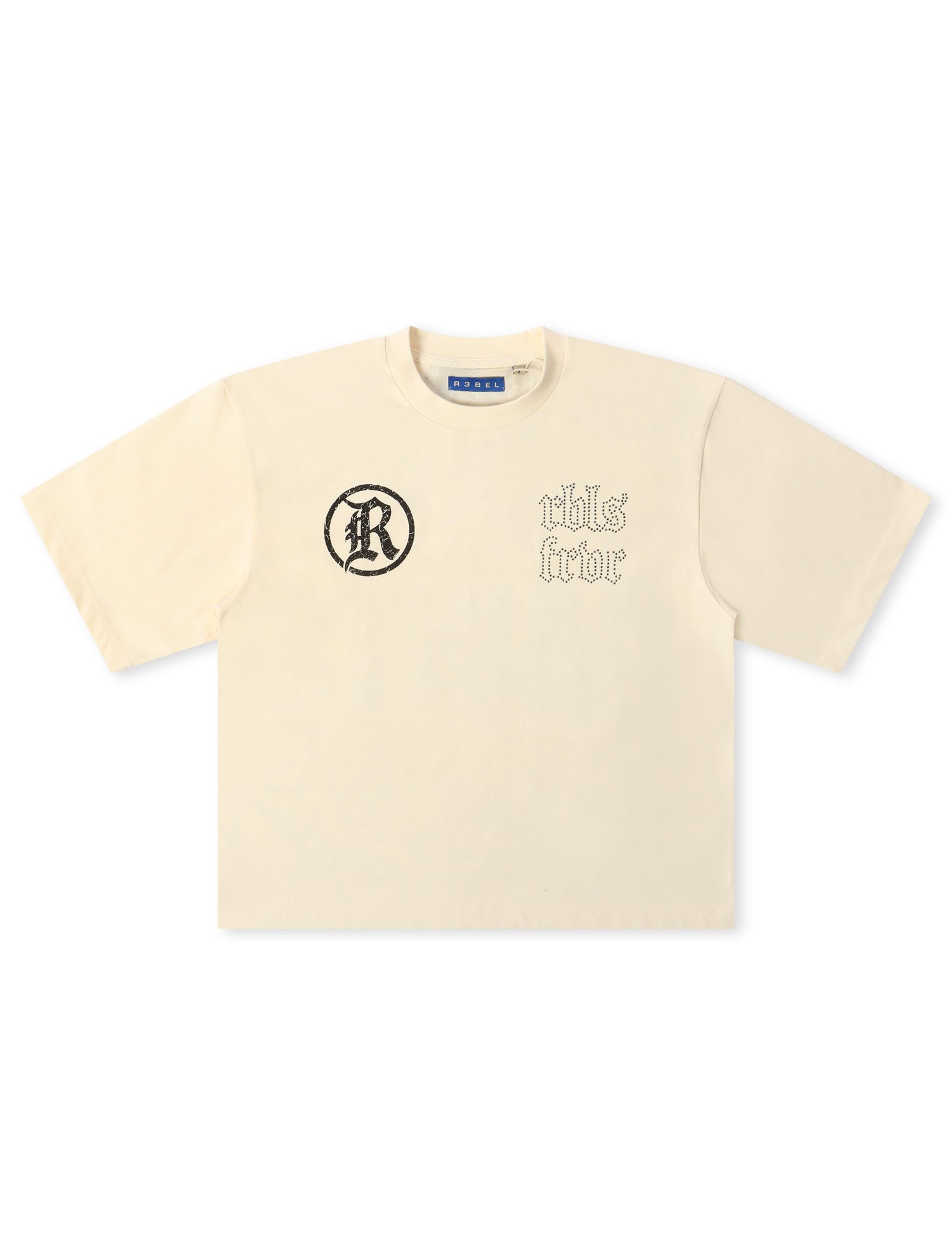 Rebel Denim Developmental Saints Cropped Tee - Cream by Denim Exchange