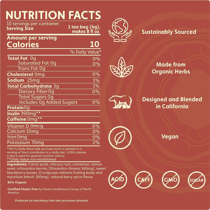 Cordyceps Schisandra Cinnamon Berry Mushroom Herbal Tea