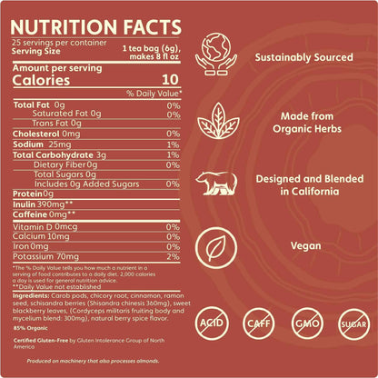 Cordyceps Schisandra Cinnamon Berry Mushroom Herbal Tea