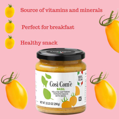 Così Com’è, Yellow Tomato Pasta Sauce with Basil – 10.23 oz (290 g)