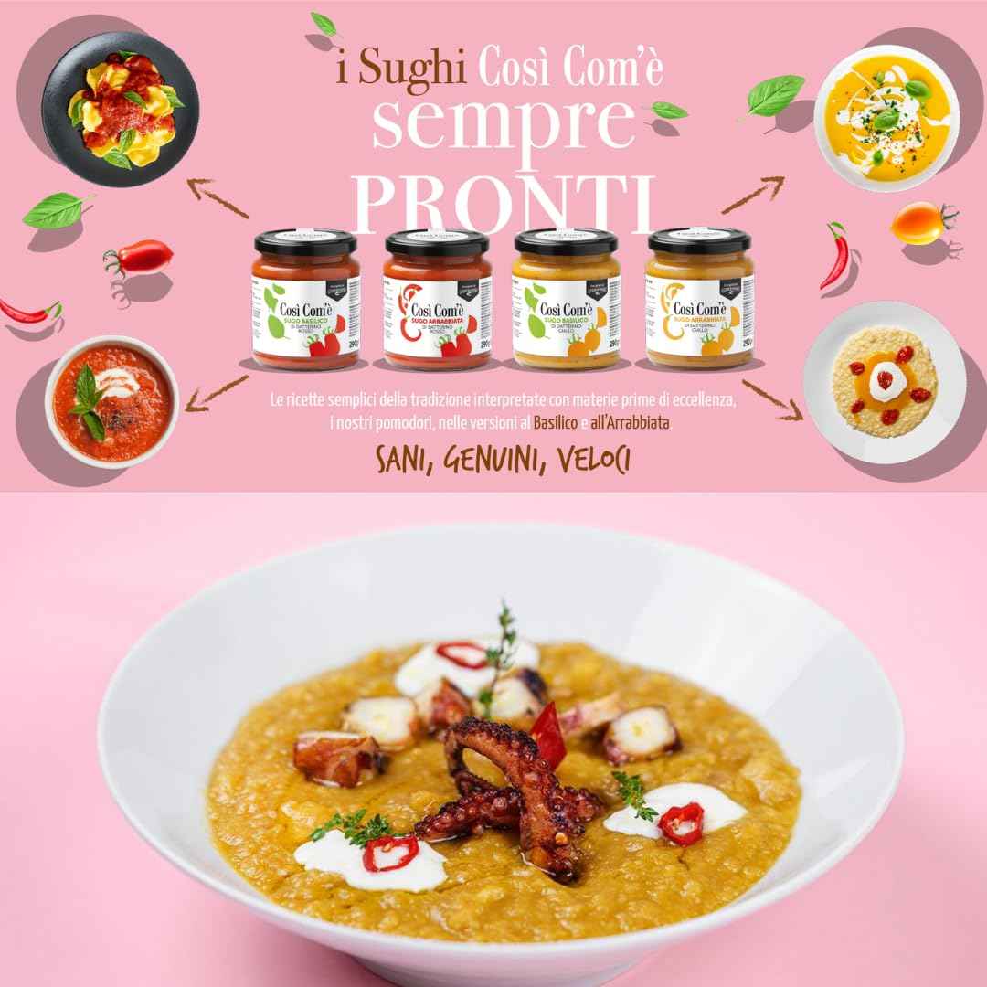 Così Com’è, Yellow Tomato Pasta Sauce with Basil – 10.23 oz (290 g)