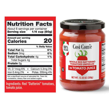 Così Comè Datterini Tomatoes in Juice – 12.3 oz (350 g)