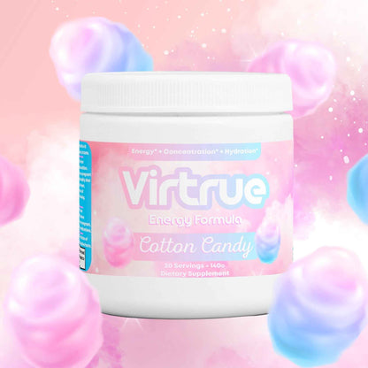 Cotton Candy Pre-Workout Energy Powder + Focus Boost &amp; Hydration | Sugar Free