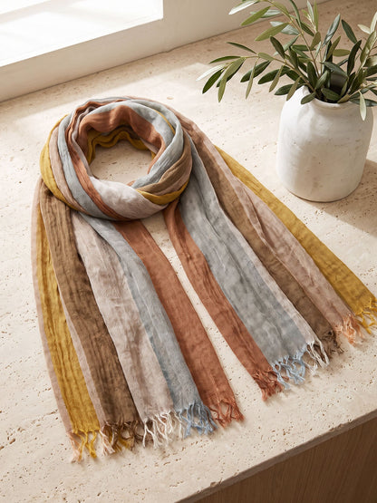 Cotton Linen Lightweight Soft Scarf  DestGlow