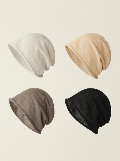 Cotton Linen Slouchy Beanie Lightweight Breathable Casual Hat by LINTICO