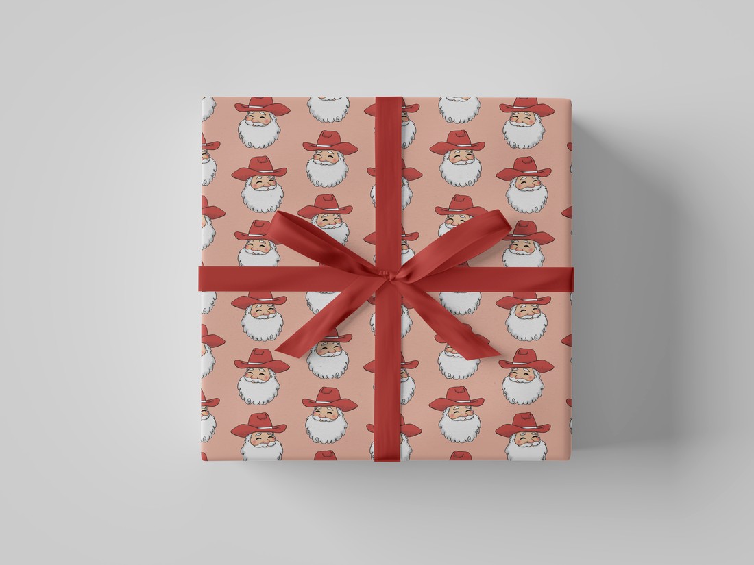 Cowboy Santa Gift Wrap