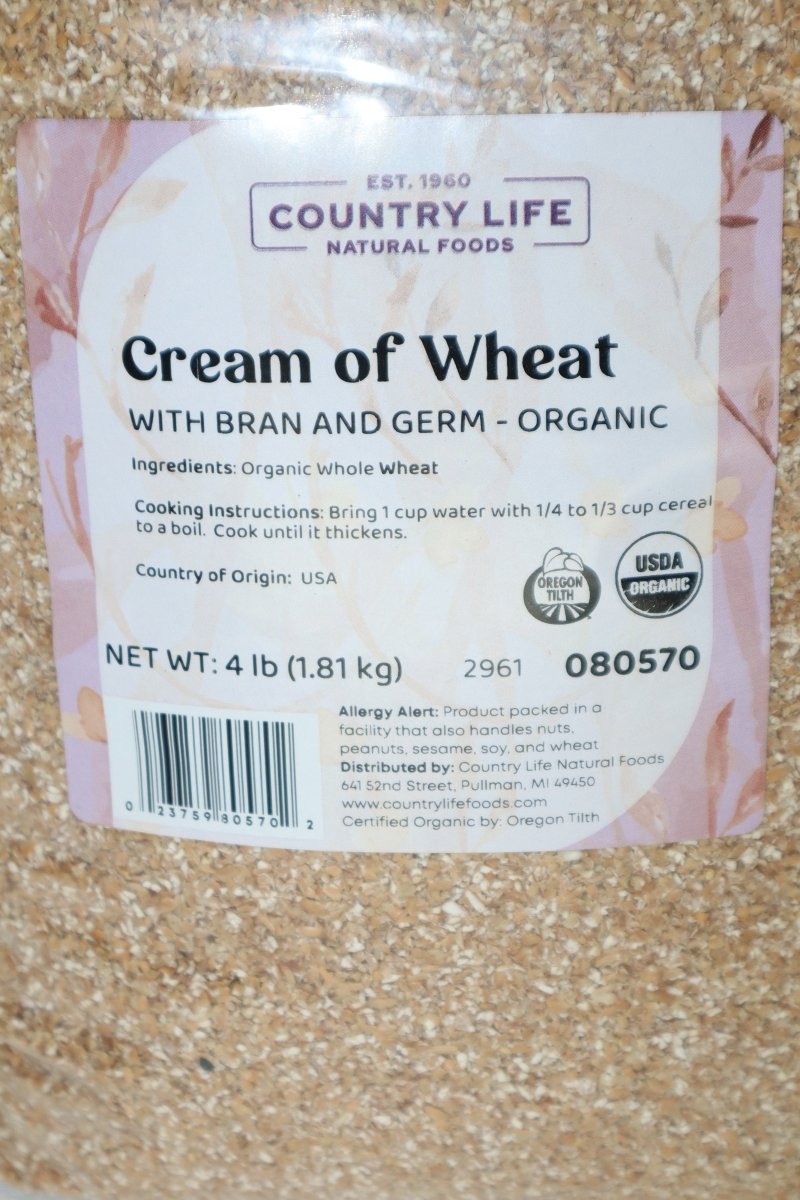 Cream of Wheat, Organic by Country Life Natural Foods