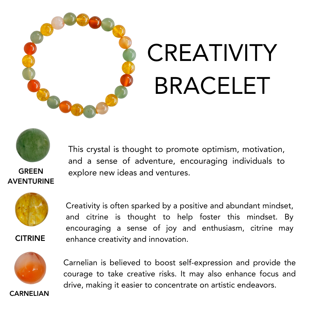 Energizes CREATIVITY Crystal Bracelet (Meditation, opportunity, and inspiration)  DestGlow