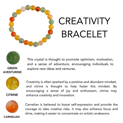 Energizes CREATIVITY Crystal Bracelet (Meditation, opportunity, and inspiration)  DestGlow