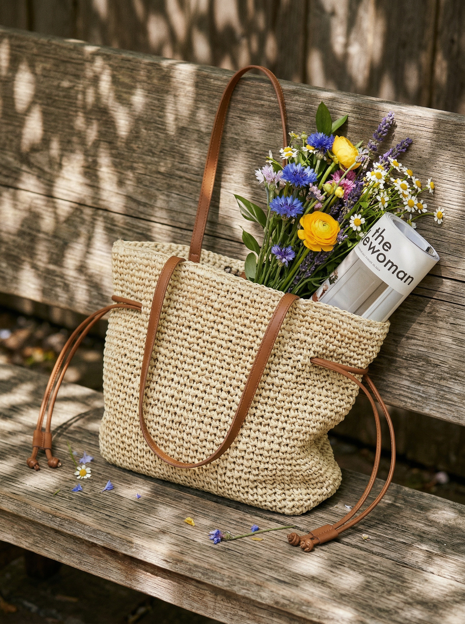 Artisanal Hand-Crocheted Straw Bucket Bag by LINTICO