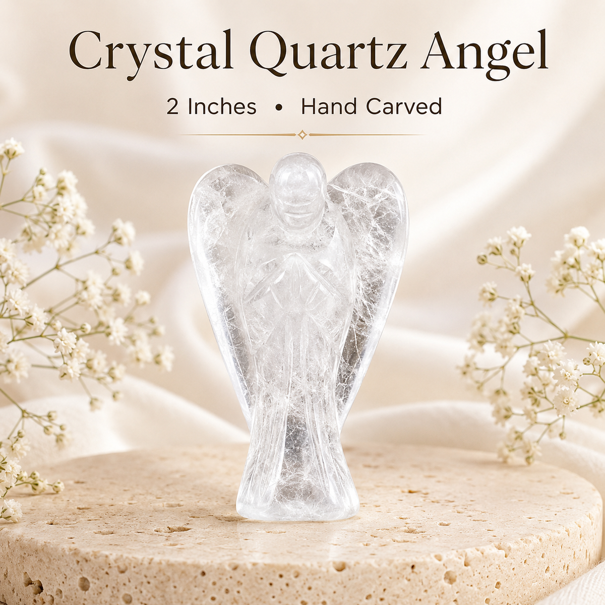Crystal Quartz Angel Pocket Guardian  DestGlow