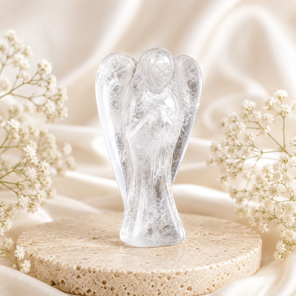 Crystal Quartz Angel Pocket Guardian  DestGlow