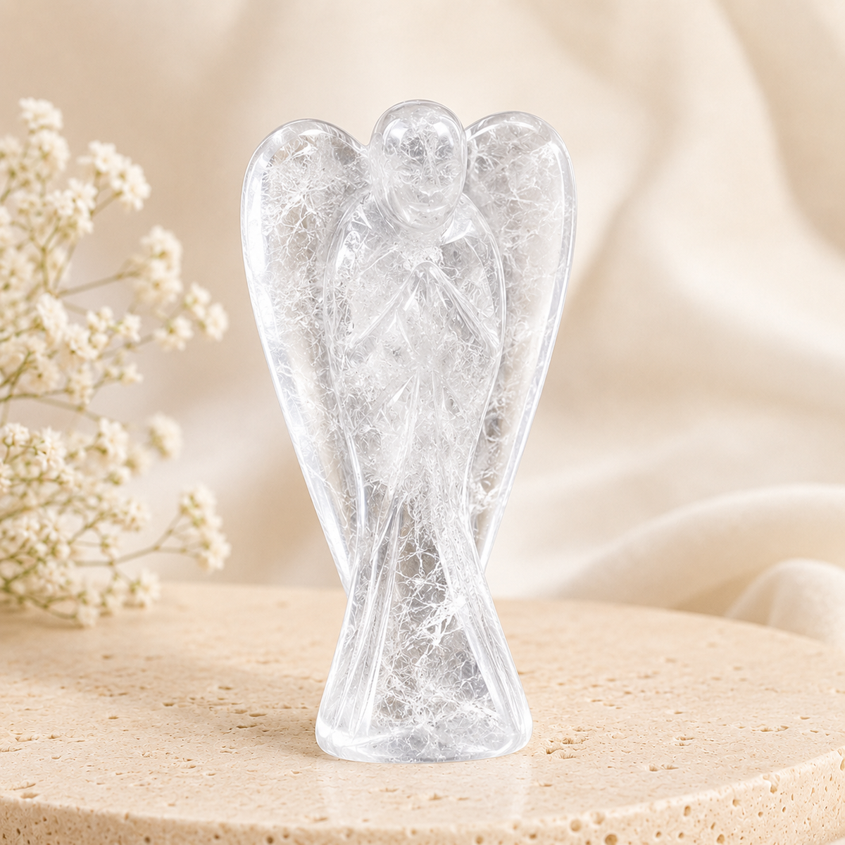Crystal Quartz Angel Pocket Guardian  DestGlow