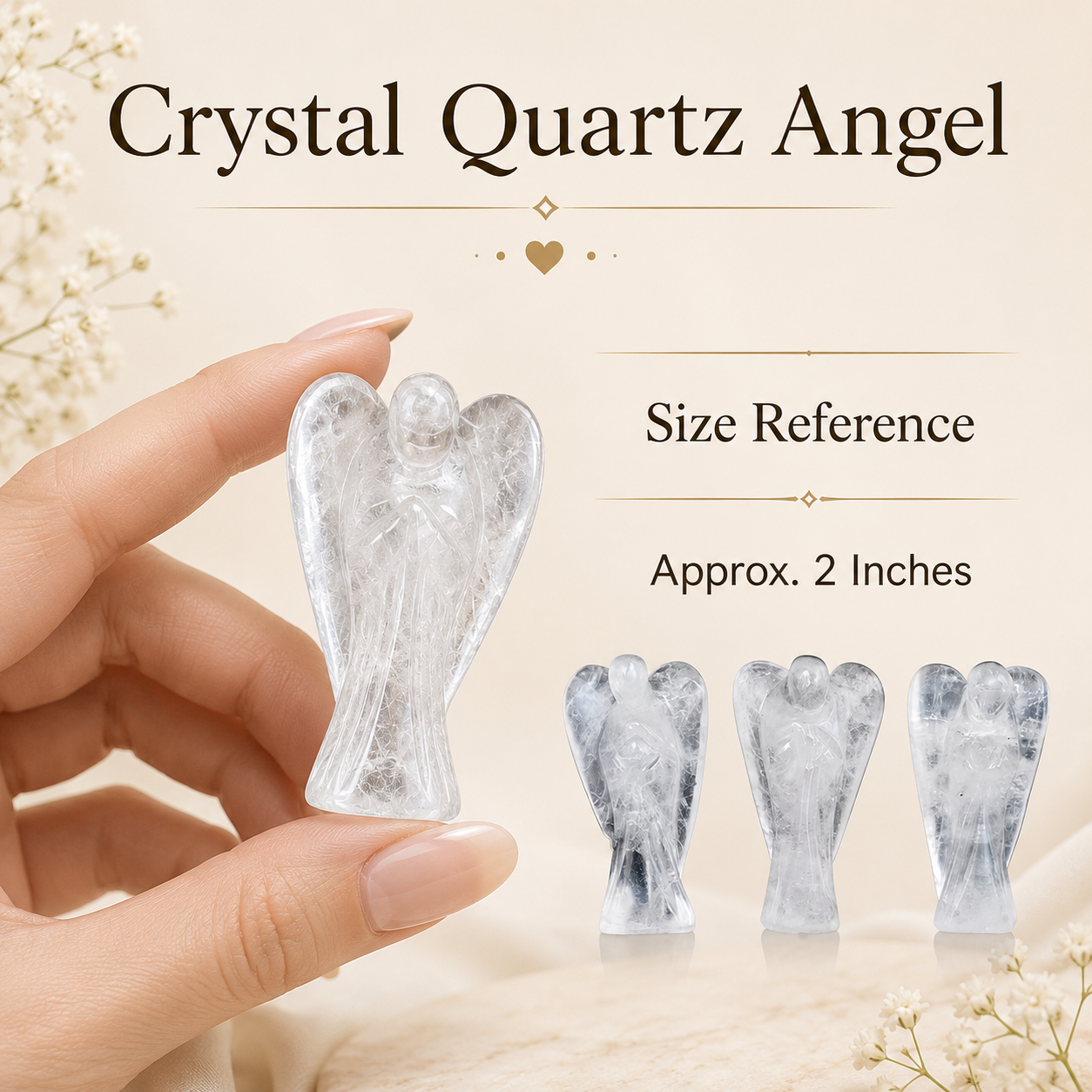Crystal Quartz Angel Pocket Guardian  DestGlow