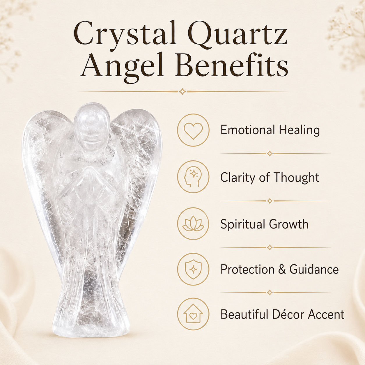 Crystal Quartz Angel Pocket Guardian  DestGlow