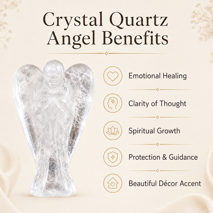 Crystal Quartz Angel Pocket Guardian  DestGlow