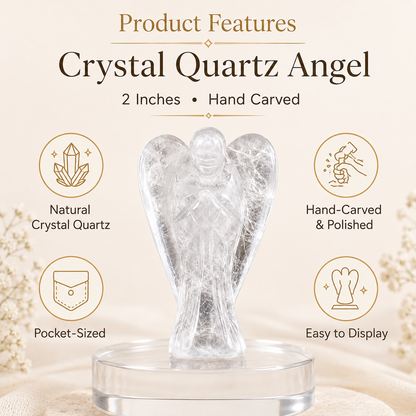 Crystal Quartz Angel Pocket Guardian  DestGlow