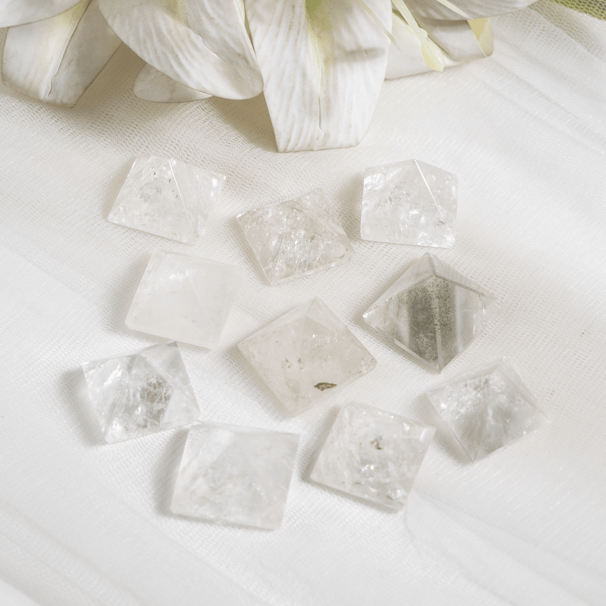 Crystal Quartz Pyramids (Balances Energy and Meditation)  DestGlow