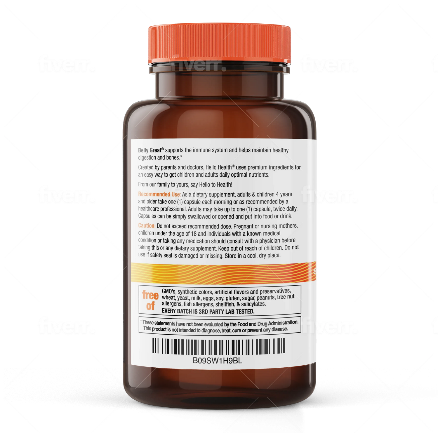 15-in-1 Pre-Probiotics + D3 + Methylfolate capsules - Belly Great