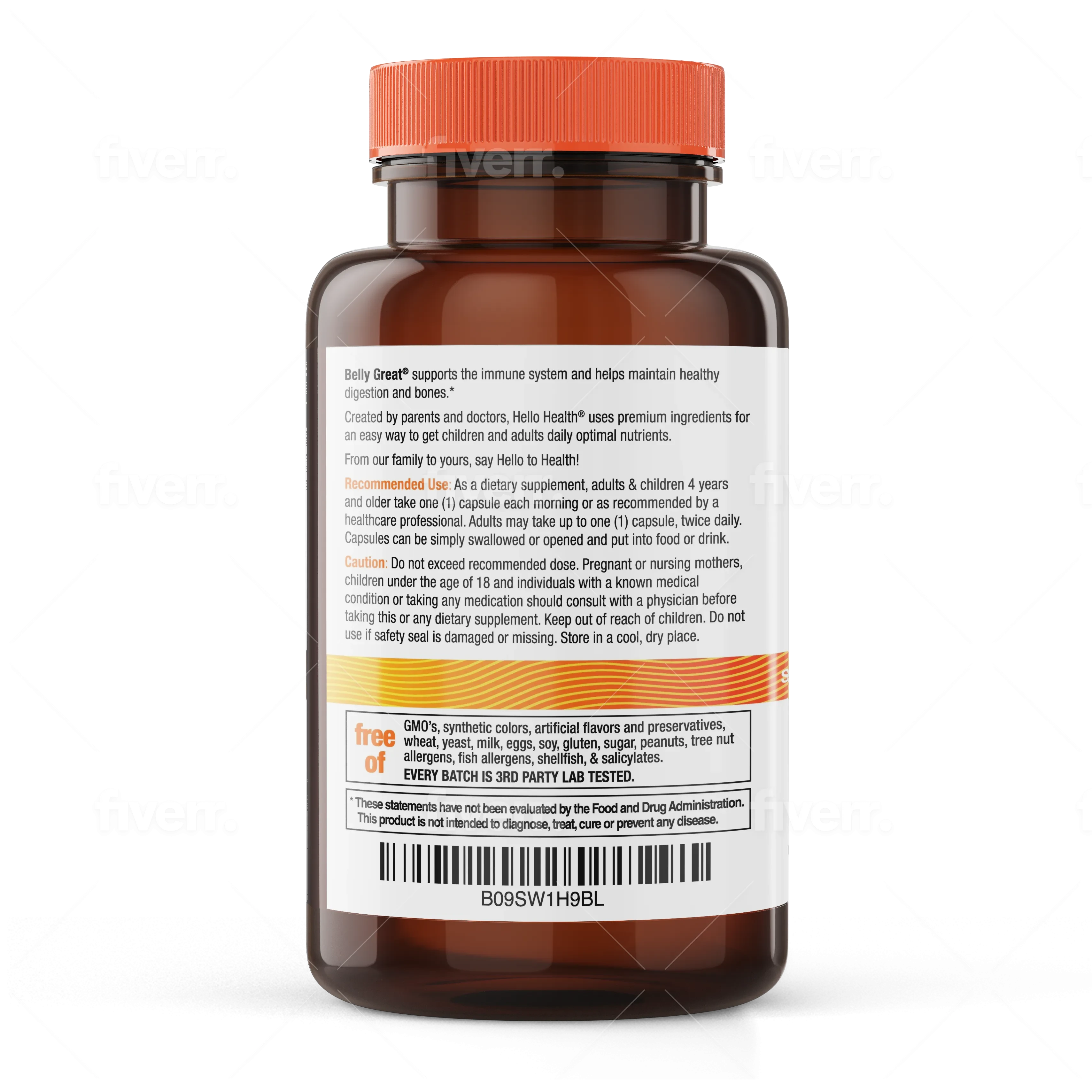 15-in-1 Pre-Probiotics + D3 + Methylfolate capsules - Belly Great