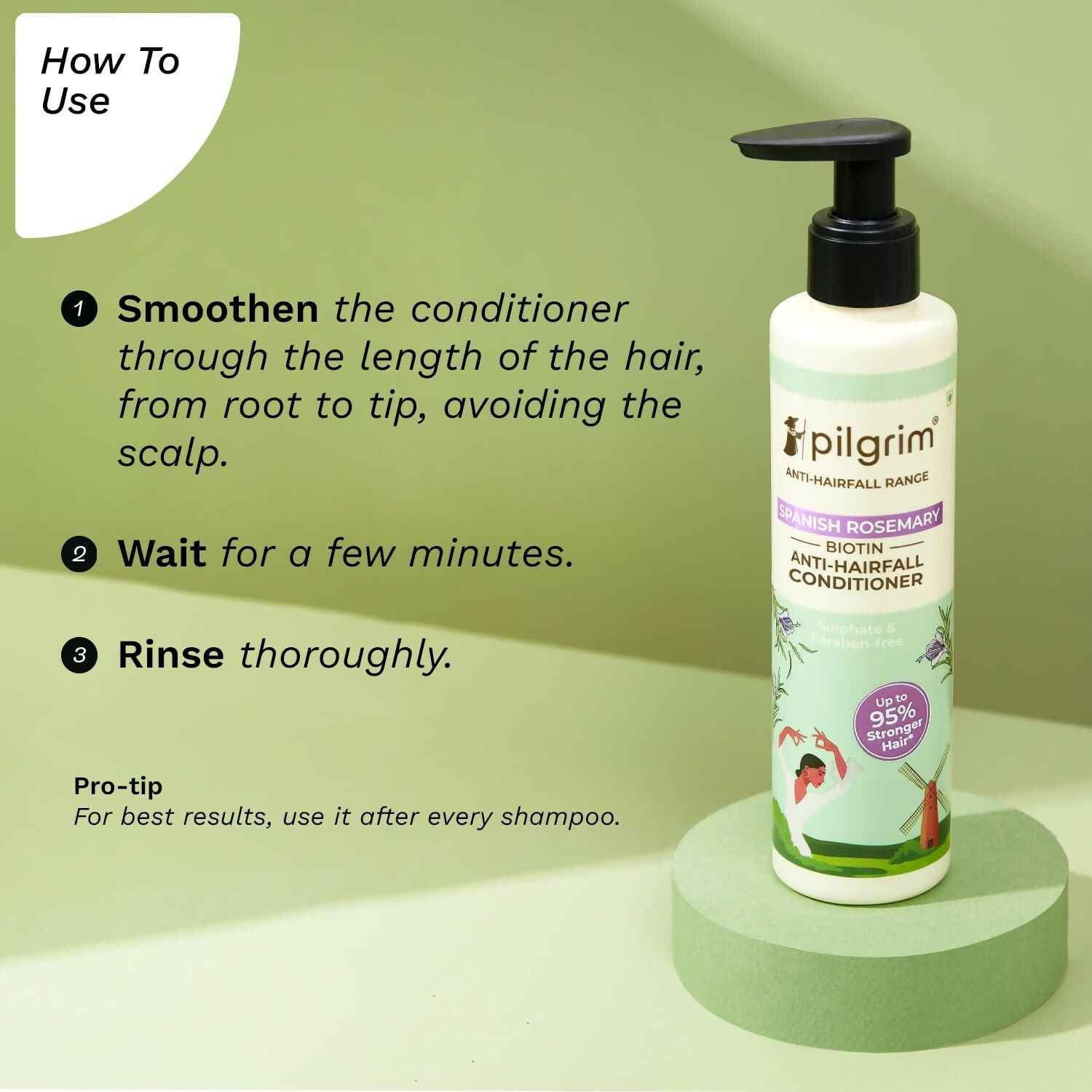 Pilgrim Spanish Rosemary &amp; Biotin Anti Hairfall Conditioner For Reducing Hair Loss &amp; Breakage