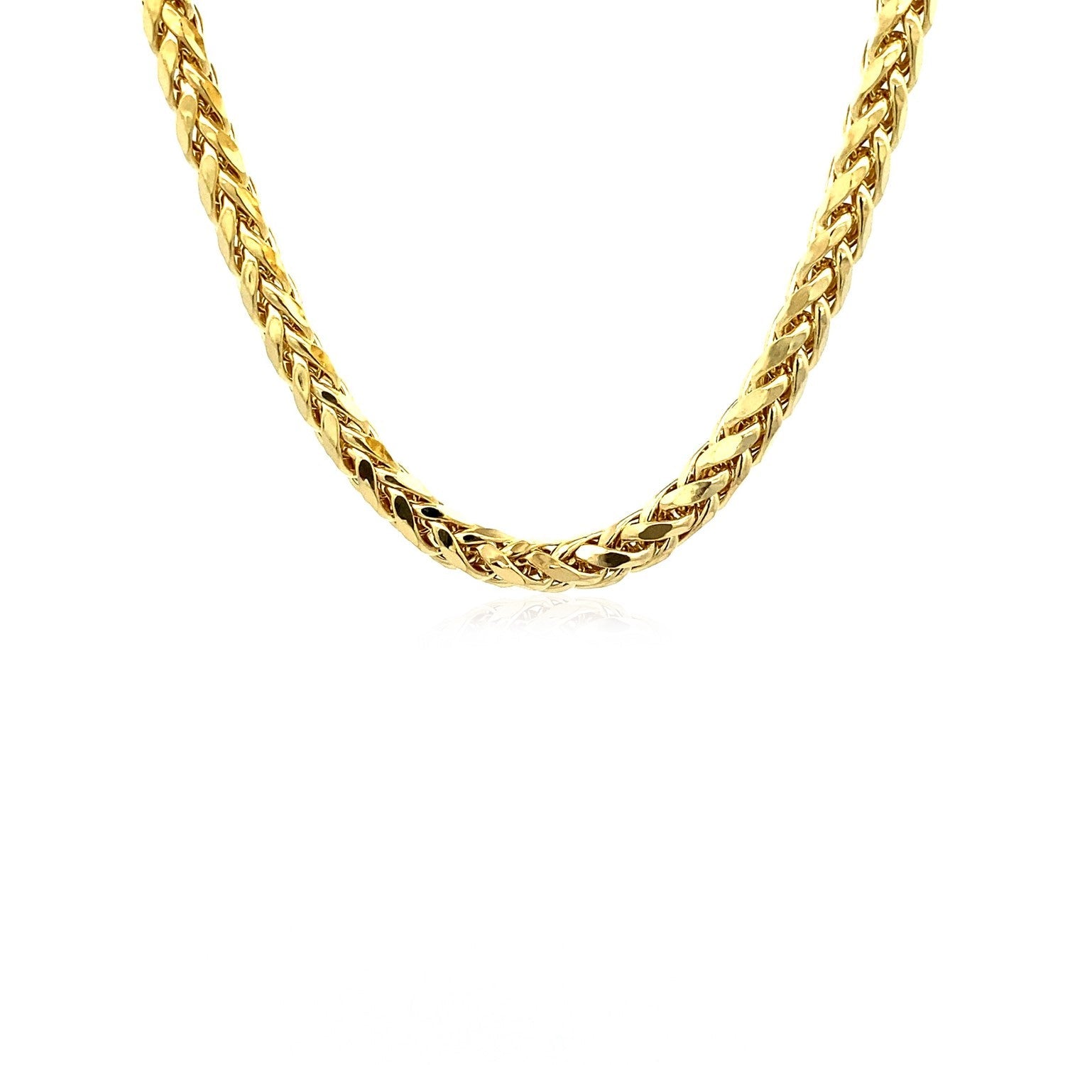 5.2mm 14k Yellow Gold Diamond Cut Round Franco Chain by Bids.com
