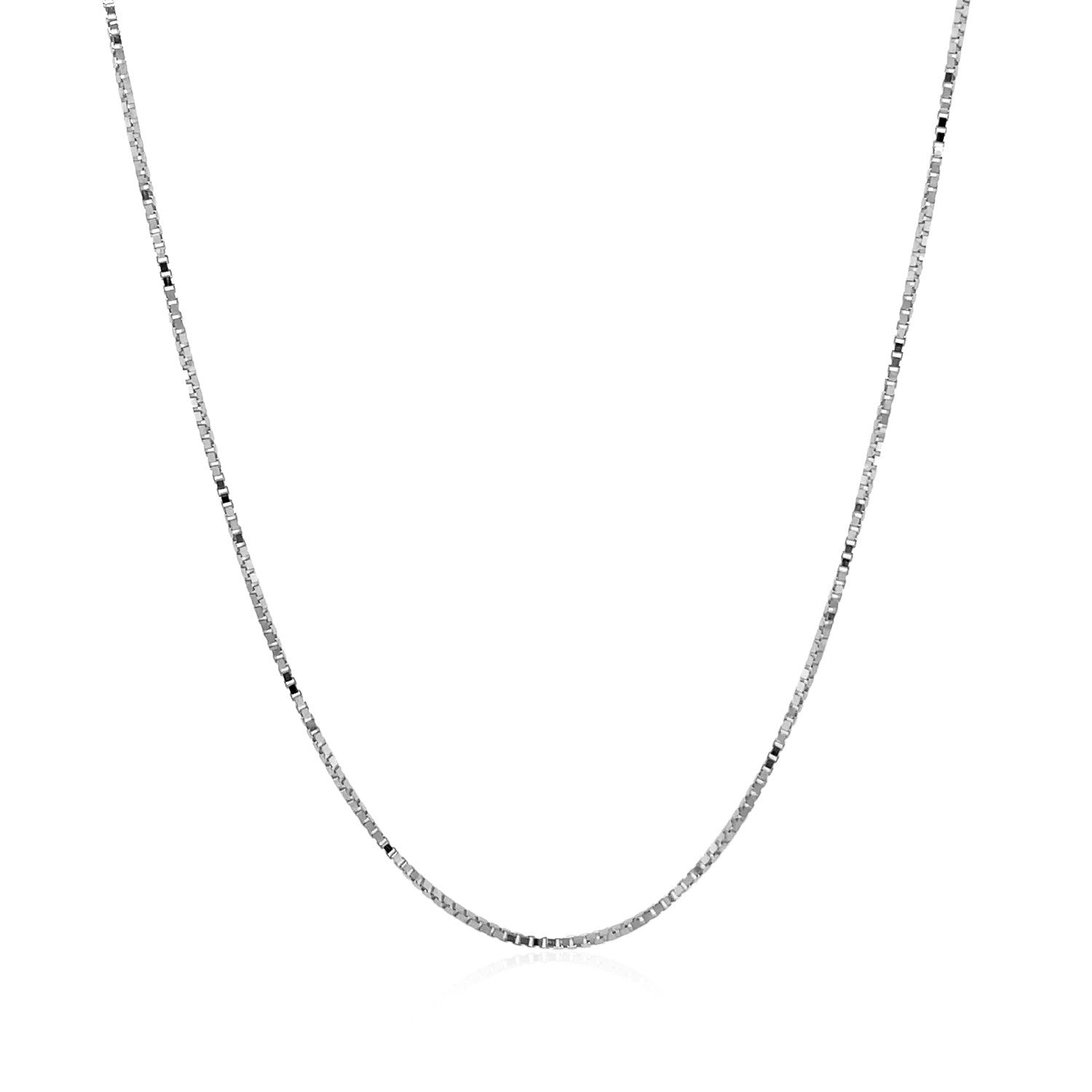 14k White Gold Classic Box Chain (0.68 mm) - DestGlow