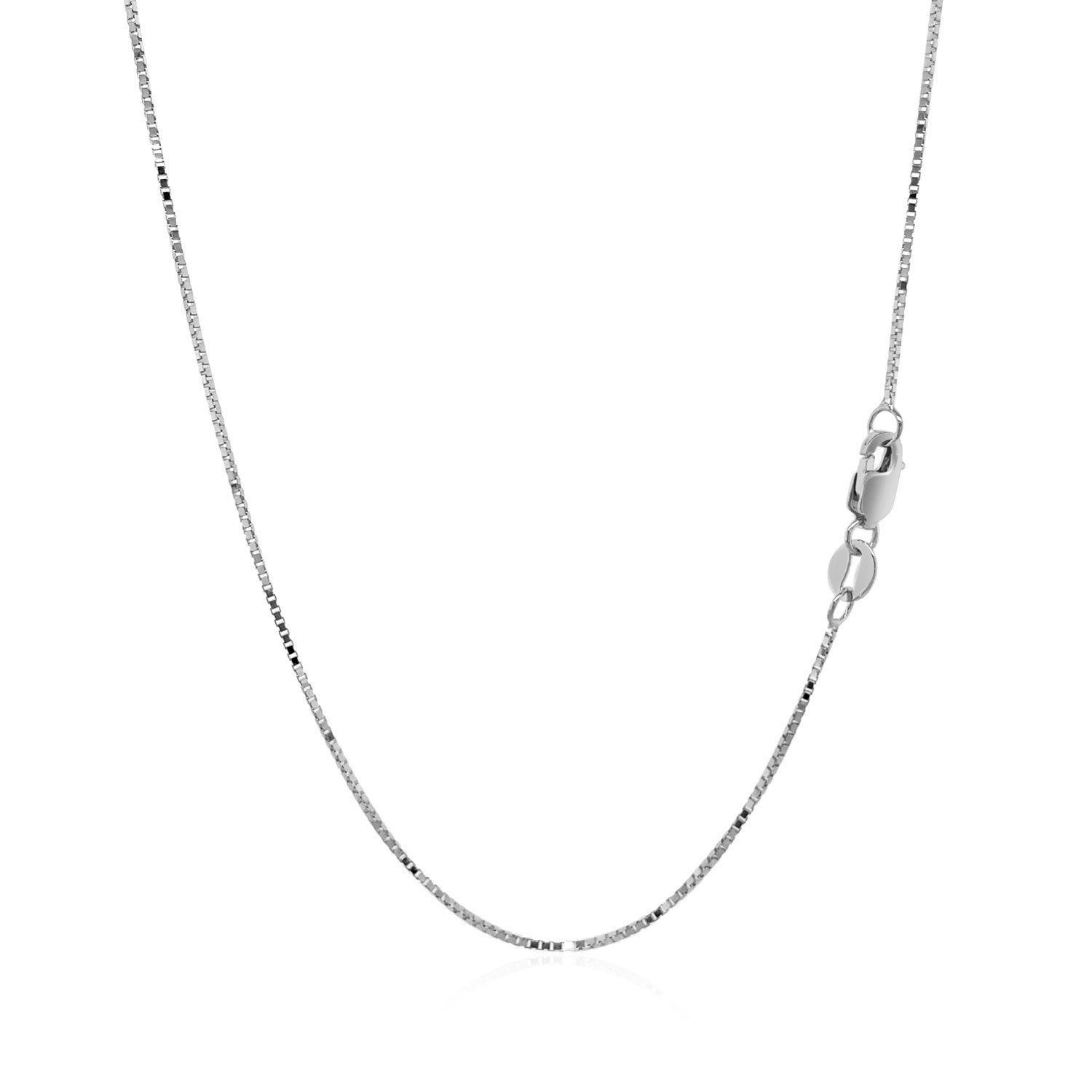 14k White Gold Classic Box Chain (0.68 mm) - DestGlow