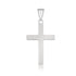 14k White Gold Flat Design Cross Pendant - necklaces