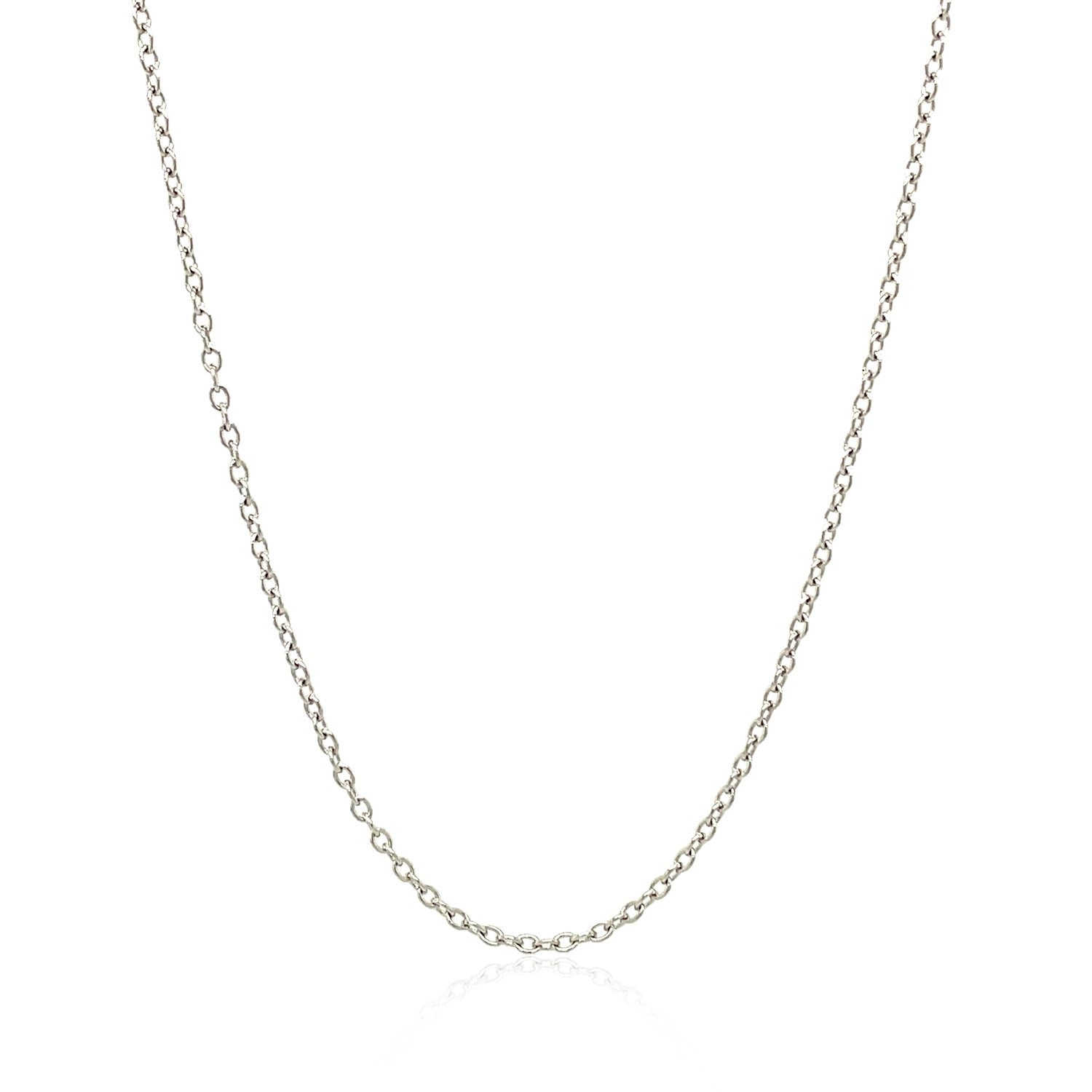 18k White Gold Round Cable Chain 1.5mm by Bids.com