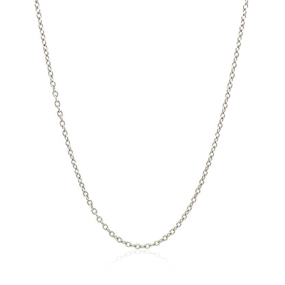 18k White Gold Round Cable Chain 1.5mm by Bids.com
