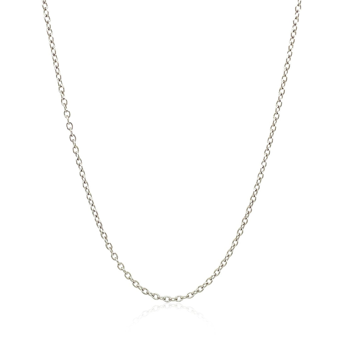 18k White Gold Round Cable Chain (1.50 mm) 