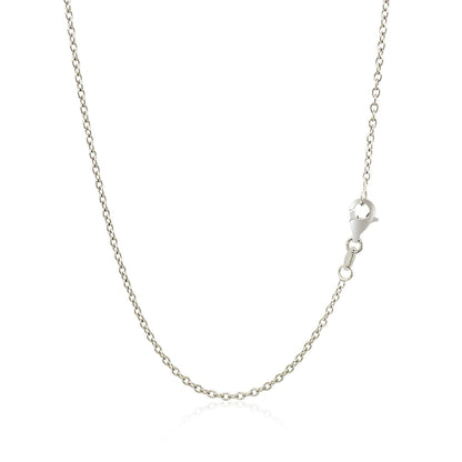 18k White Gold Round Cable Chain 1.5mm by Bids.com
